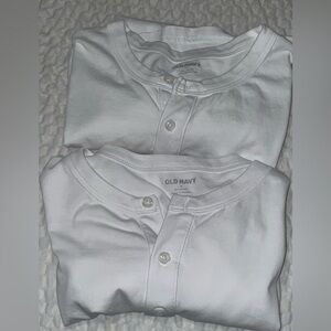 Old Navy Men's Classic White Henley t-shirt, size S …  sold as pair of 2
